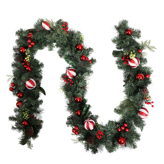 Jingle Jollys 2.7m Christmas Garland with Decorations Xmas Wedding Party-0