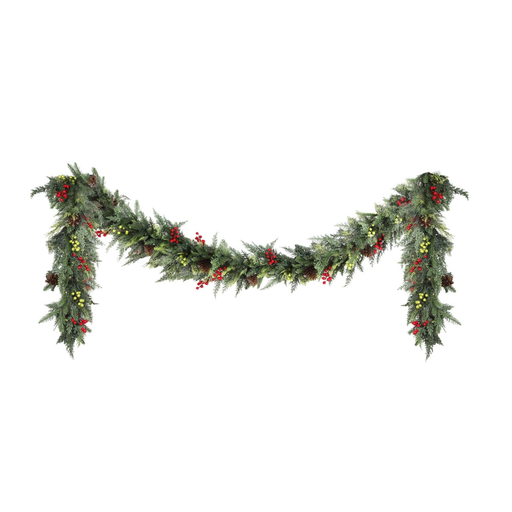 Jingle Jollys 3M Christmas Garland Pre-lit LED with Pine Cones Xmas Decor Green-0