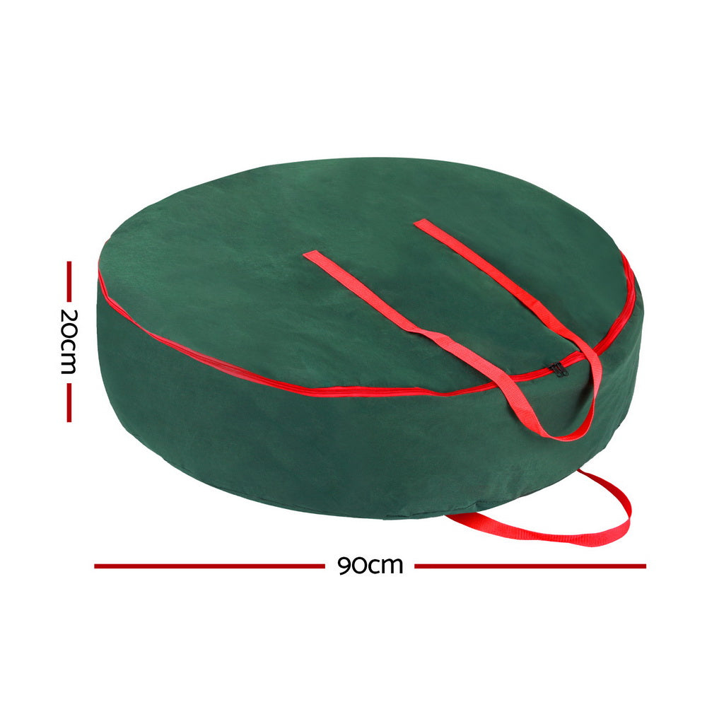 Jingle Jollys Christmas Garland Wreath Storage Bag Baubles Ornaments Container-1