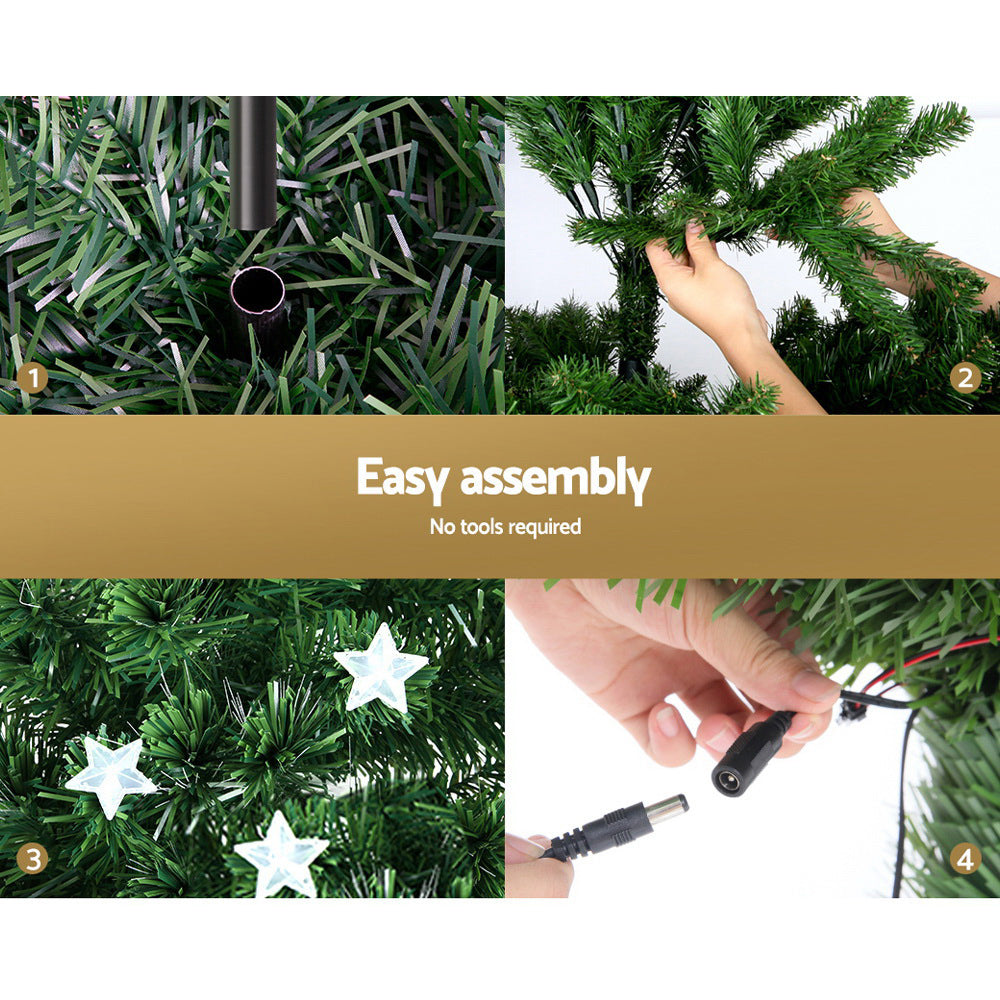 Jingle Jollys 1.5m Christmas Tree Optic Fibre LED Xmas tree Multi Colour-2