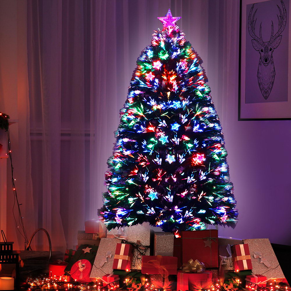Jingle Jollys 1.5m Christmas Tree Optic Fibre LED Xmas tree Multi Colour-6