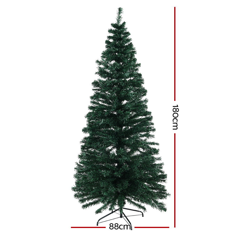 Jingle Jollys 1.8m Christmas Tree Optic Fibre LED Xmas tree Warm White-1