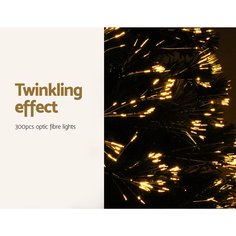 Jingle Jollys 1.8m Christmas Tree Optic Fibre LED Xmas tree Warm White-6