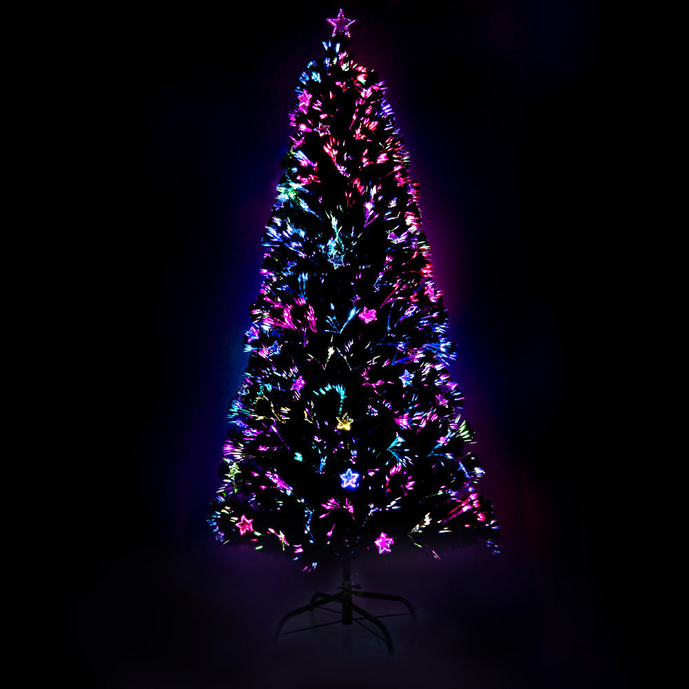 Jingle Jollys 2.1m Christmas Tree Optic Fibre LED Xmas tree Multi Colour-0