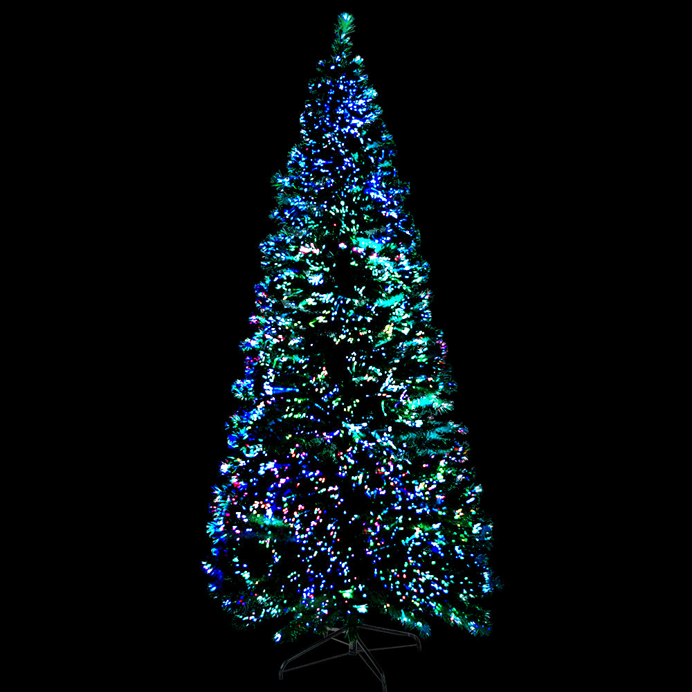Jingle Jollys 1.8m Christmas Tree Optic Fibre LED Xmas tree Warm White-0