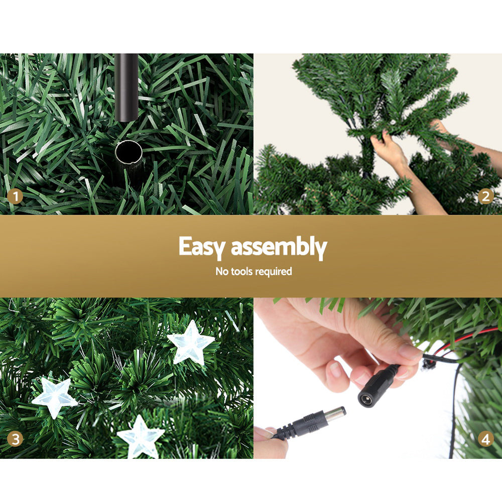 Jingle Jollys 2.4m Christmas Tree Optic Fibre LED Xmas tree Multi Colour-2