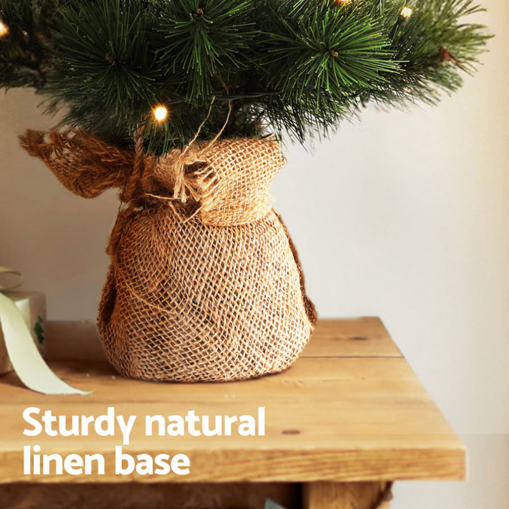 Jingle Jollys Christmas Tree 60CM Mini Tabletop 8 Light Modes Timer Xmas Tree-5