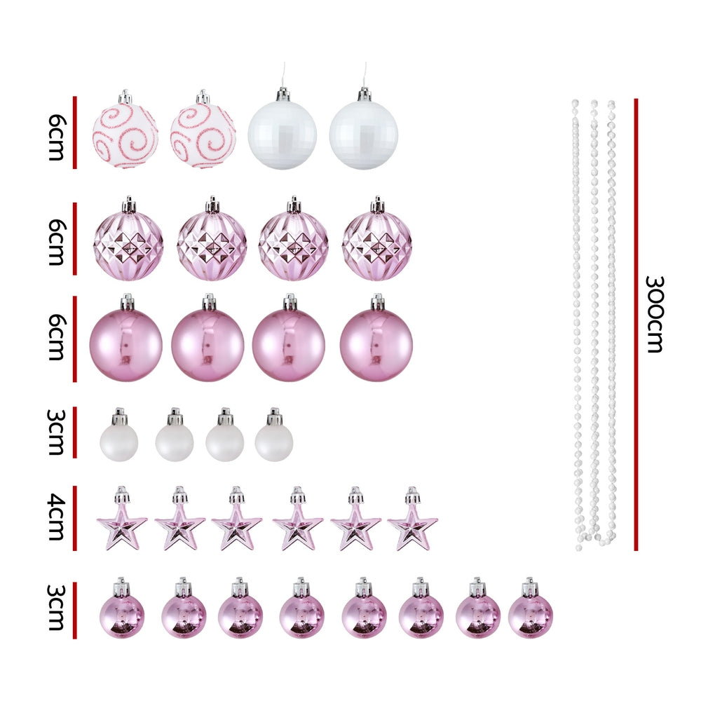 Jingle Jollys 33pcs Christmas Tree Decorations Set Baubles Ornaments Party Pink-1