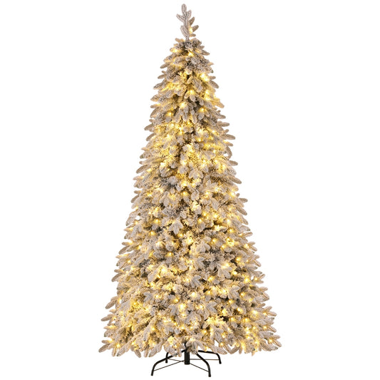 Jingle Jollys Christmas Tree 2.1m Flocking Pencil Tree LED Xmas 860 Tips White-0