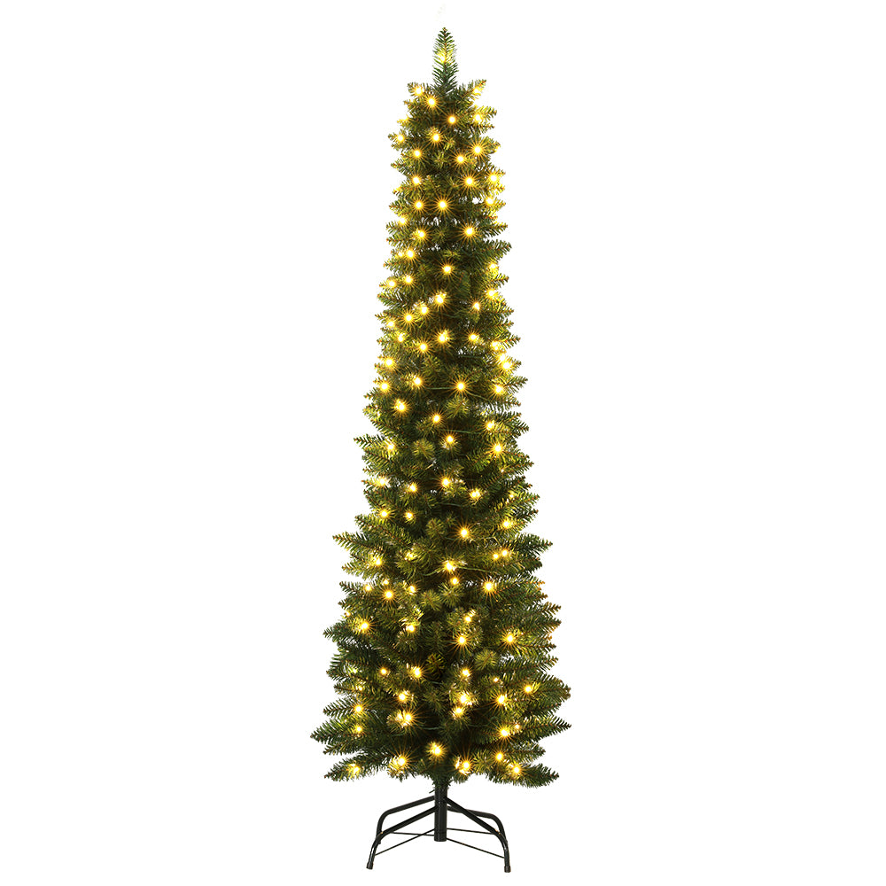 Jingle Jollys Christmas Tree 1.8m Pre-Lit 200 LED Lights Xmas Tree Decorations-2