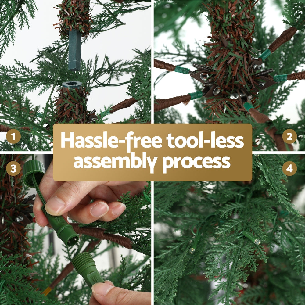 Jingle Jollys Christmas Tree 1.5M LED Xmas Tree Sparse 263 Tips Party Decoration-5