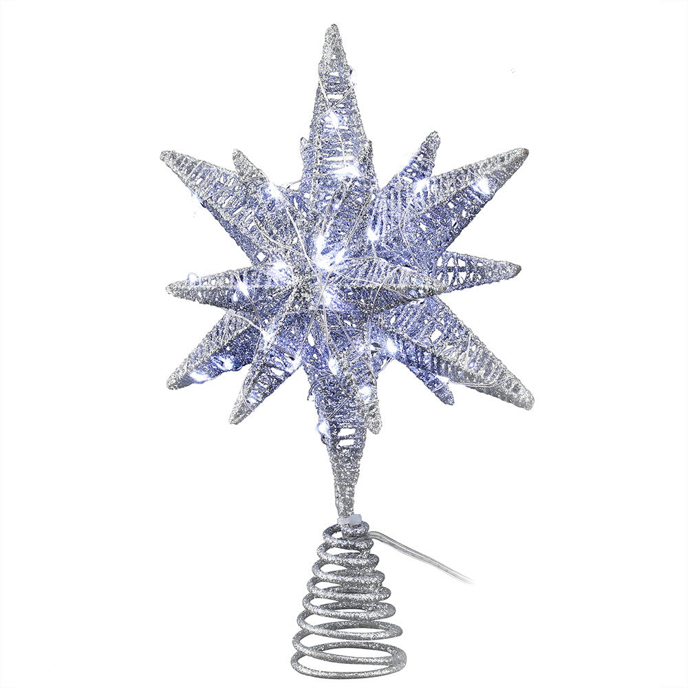 Jingle Jollys 3D Christmas Tree Topper Star LED Decorations Xmas Party Timer-2