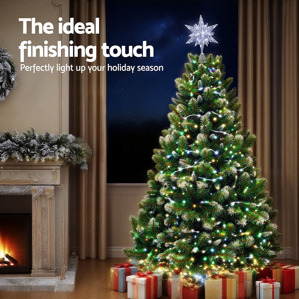 Jingle Jollys 3D Christmas Tree Topper Star LED Decorations Xmas Party Timer-5