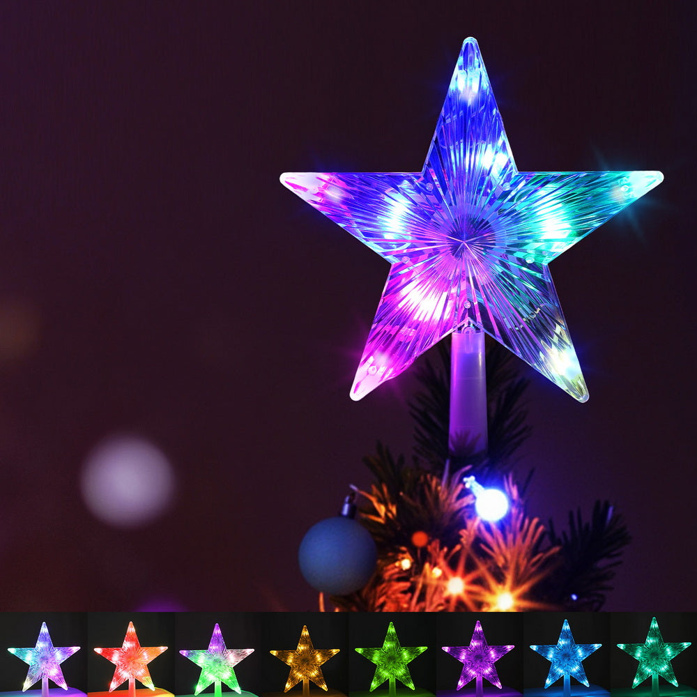 Jingle Jollys Christmas Tree Topper Star RGB LED Xmas Decor 80 Modes APP Control-6