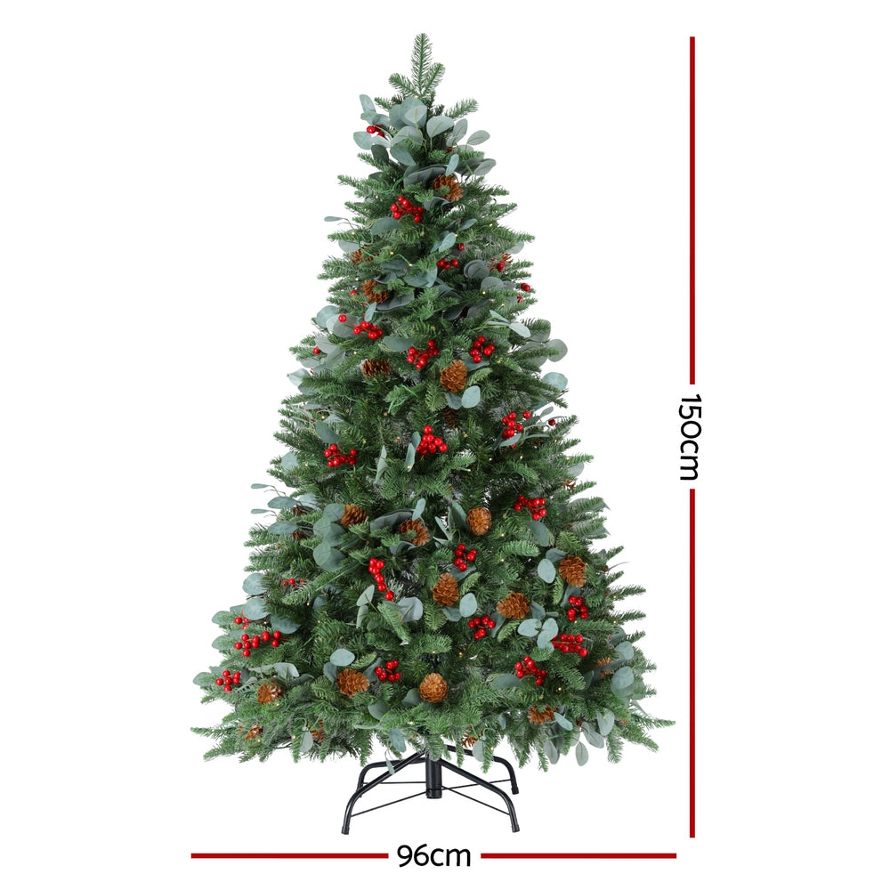 Jingle Jollys Christmas Tree 1.5m 160 LED Xmas Tree Party Decorations 355 Tips-1