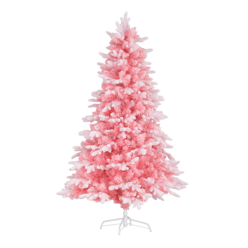 Jingle Jollys Christmas Tree 1.8m Pink Xmas Tree Snowy Party Decor 810 Tips-2