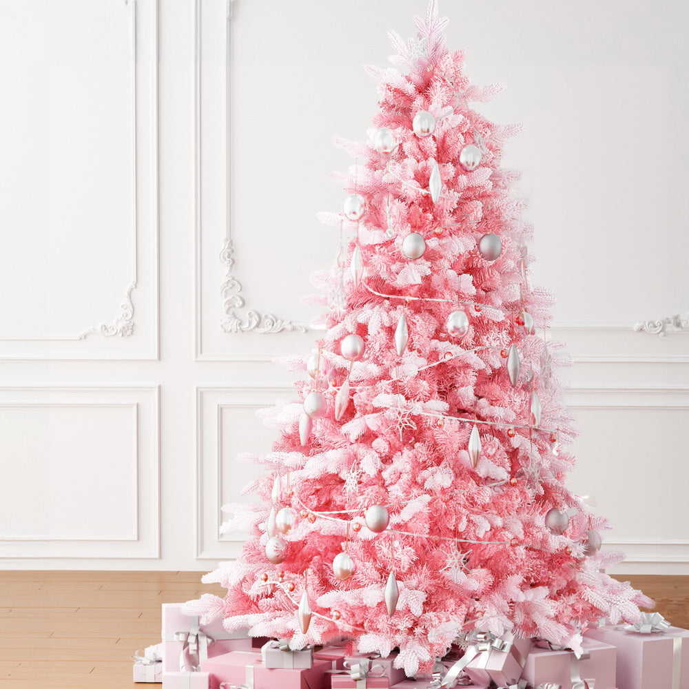 Jingle Jollys Christmas Tree 1.8m Pink Xmas Tree Snowy Party Decor 810 Tips-6