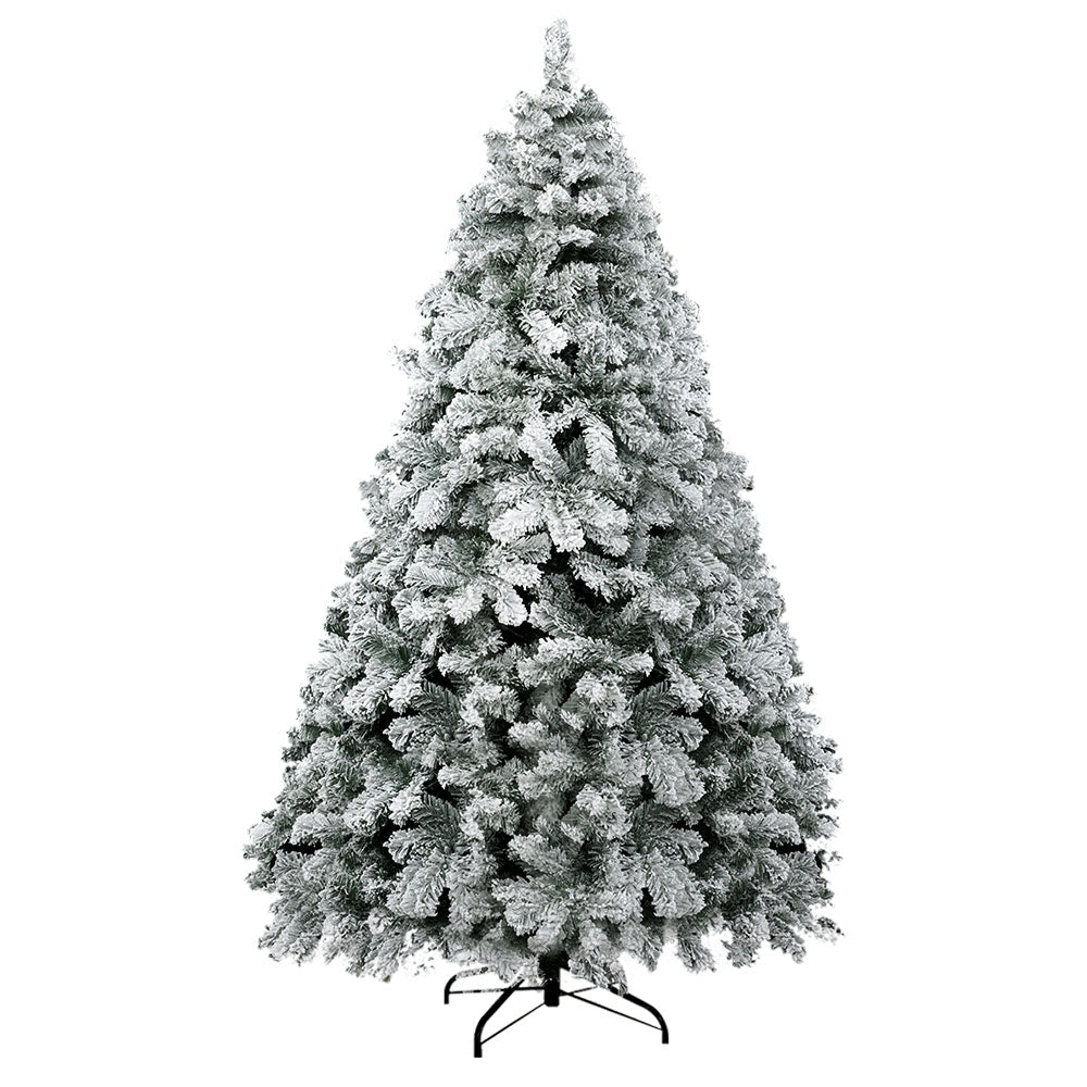 Jingle Jollys Christmas Tree 2.4m Snow Flocked Xmas Tree Decorations 1165 Tips-0