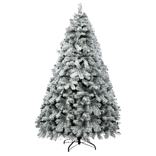 Jingle Jollys Christmas Tree 2.4m Snow Flocked Xmas Tree Decorations 1165 Tips-0