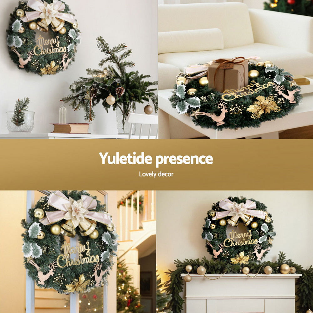 Jingle Jollys Christmas Wreath 60CM Garland Flowers Baubles Party Decorations-5