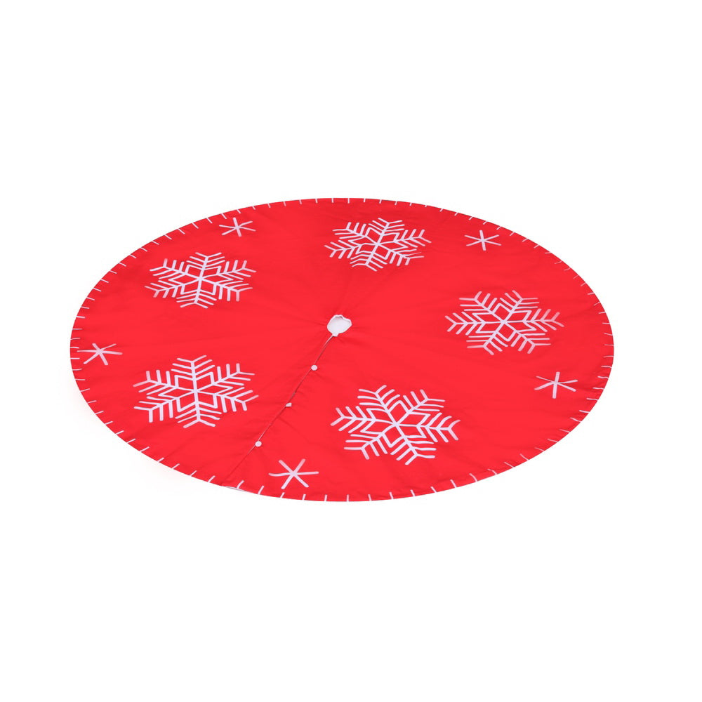 Jingle Jollys Christmas Tree Skirt 120cm Snowflake Ornaments Party Decorations-2