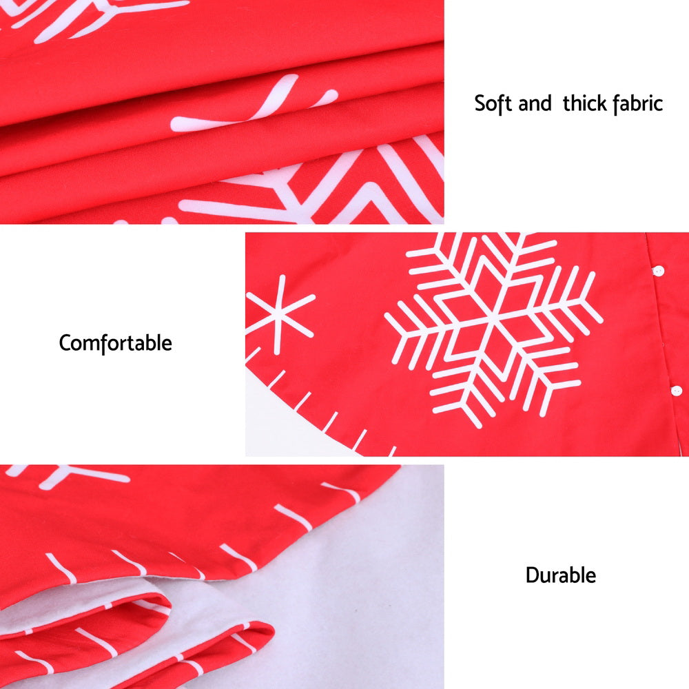 Jingle Jollys Christmas Tree Skirt 120cm Snowflake Ornaments Party Decorations-4