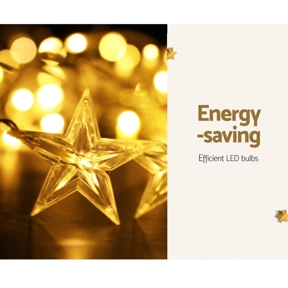 Jingle Jollys Solar Christmas Lights 80 LED 3M Icicle Light Star Decorations-2