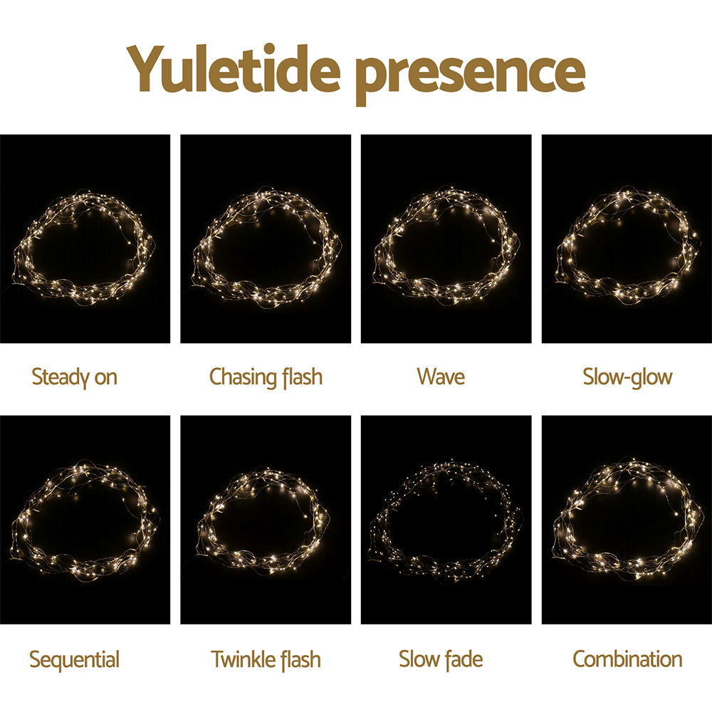 Jingle Jollys 3X3M Christmas Lights Curtain String Light 300 LED Warm White-5