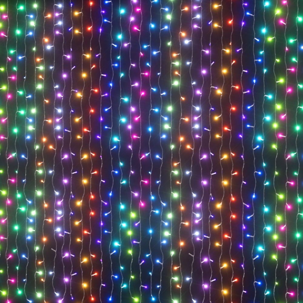 3X6M Christmas Lights Curtain Light 960 LED RGB Remote Jingle Jollys-0