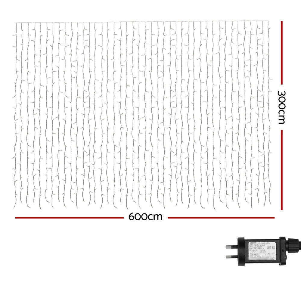 3X6M Christmas Lights Curtain Light 960 LED RGB Remote Jingle Jollys-1