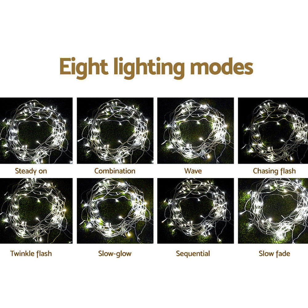 3X6M Christmas Lights Curtain Light Cool White 600 LED Jingle Jollys-3