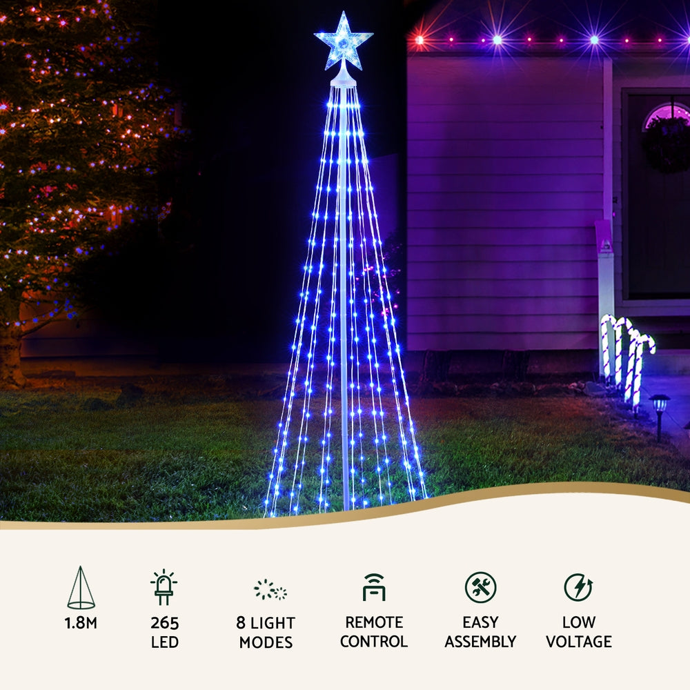 1.8M Christmas Tree 265 LED RGB Fairy Lights Jingle Jollys-3