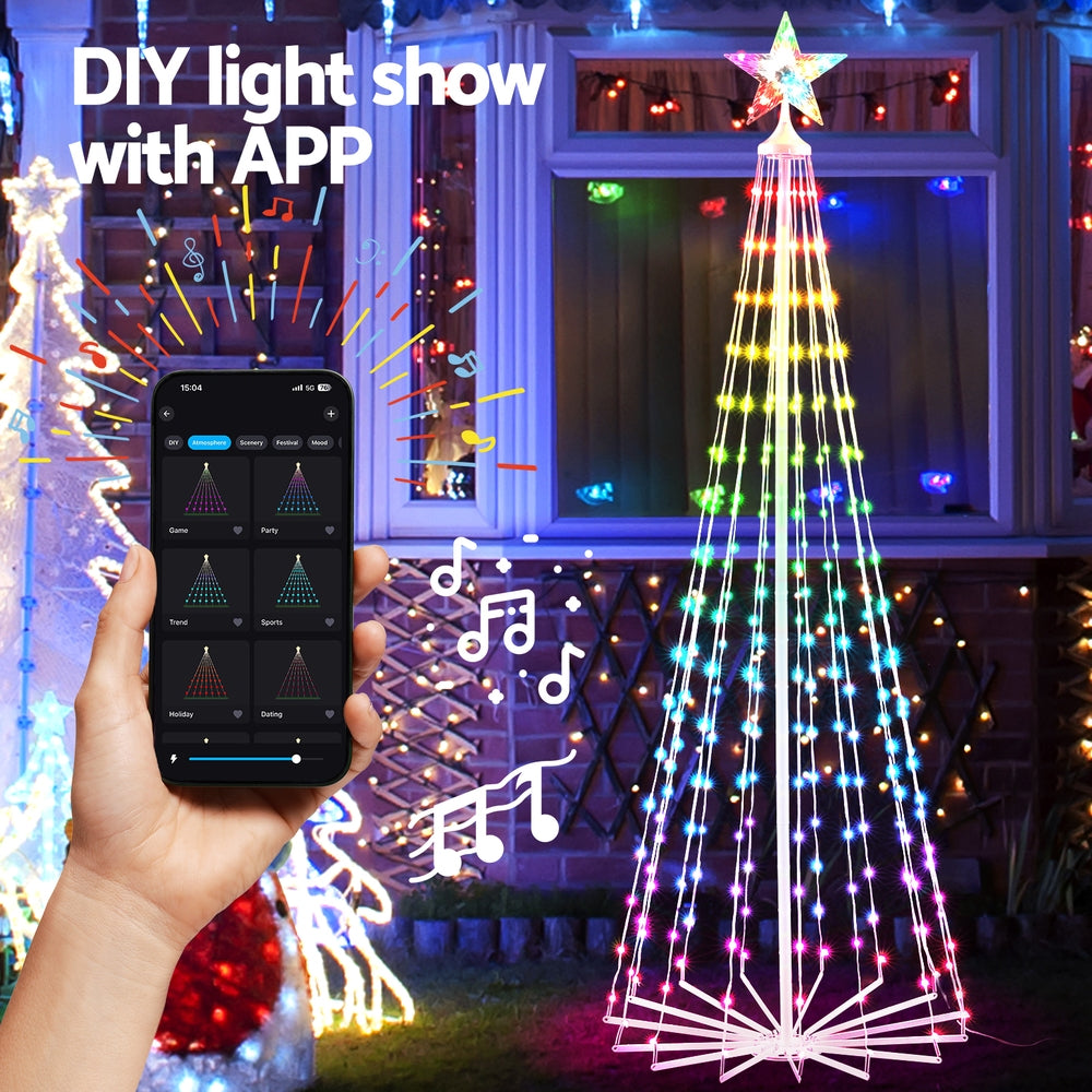 1.8M Christmas Tree 265 LED RGB Fairy Lights Jingle Jollys-5