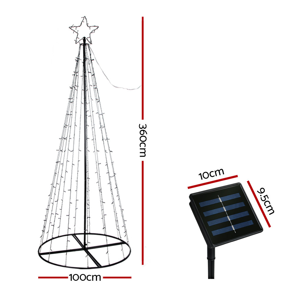3.6M Christmas Tree 400 LED Solar Jingle Jollys-1