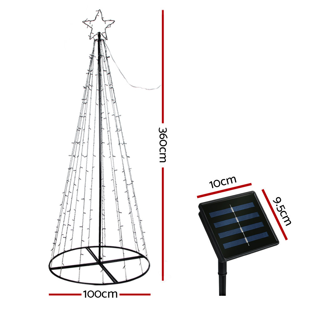 3.6M Christmas Tree LED Solar Warm Jingle Jollys-1