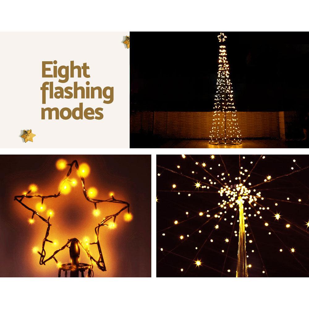 3.6M Christmas Tree LED Solar Warm Jingle Jollys-5