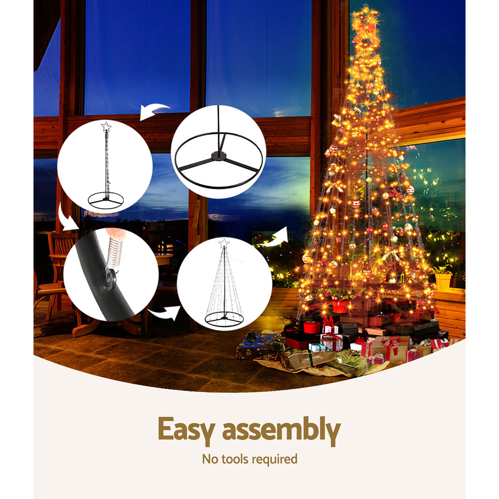 3.6M Christmas Tree LED Solar Warm Jingle Jollys-6