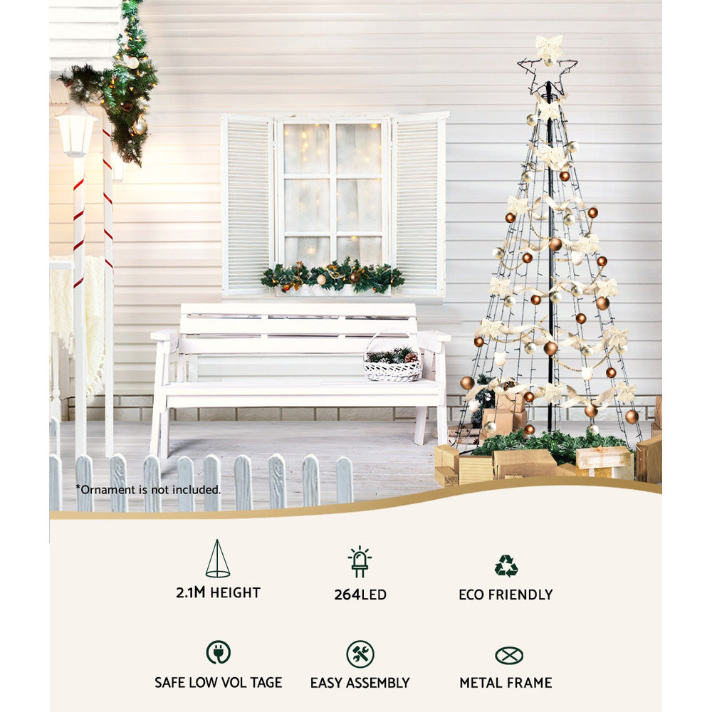 2.1M Christmas Tree 264 LED Solar Jingle Jollys-2