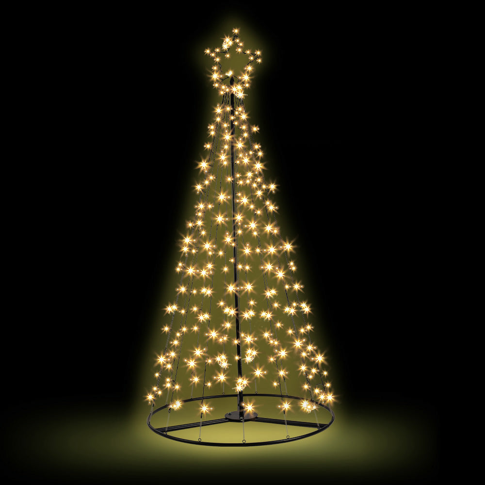 2.1M Christmas Tree LED Solar Warm Jingle Jollys-0