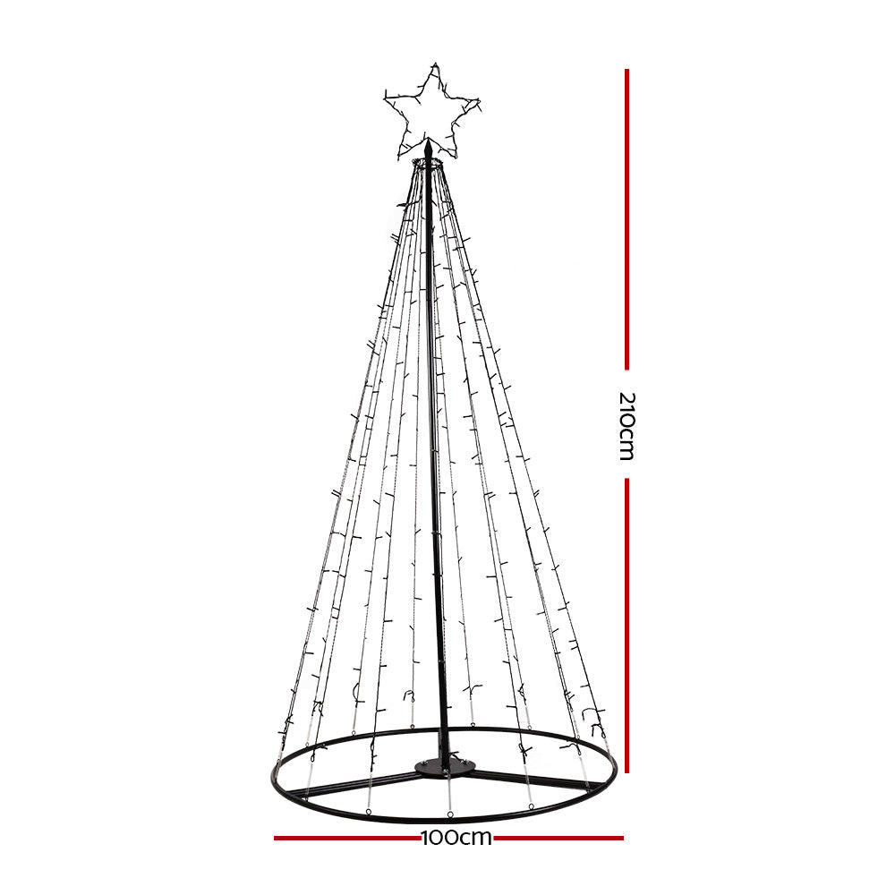 2.1M Christmas Tree LED Solar Warm Jingle Jollys-1