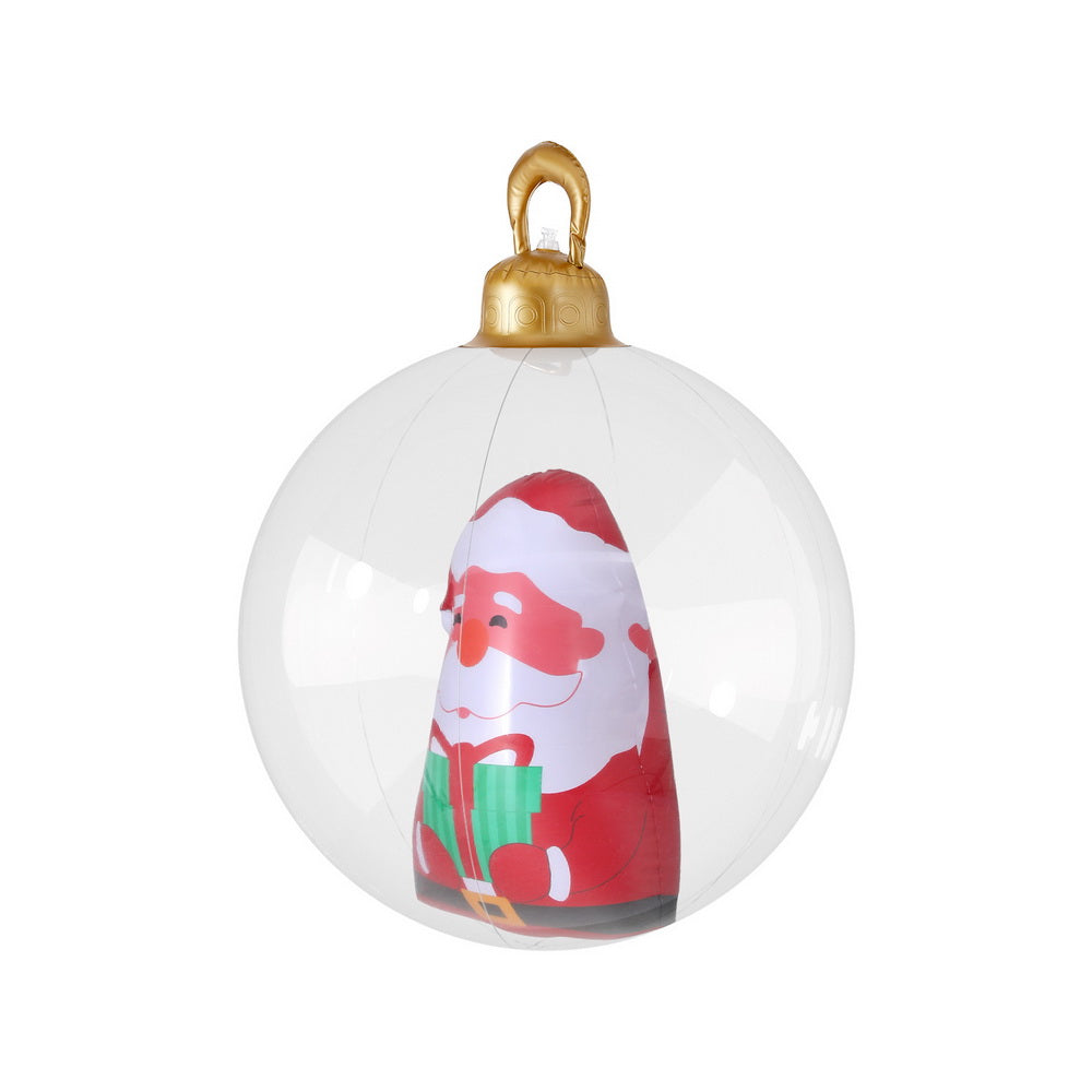 Jingle Jollys Christmas Inflatable Ball 60cm Santa Decoration Giant Bauble Clear-2