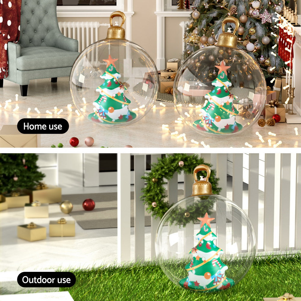 Jingle Jollys Christmas Inflatable Ball 60cm Tree Decoration Giant Bauble Clear-4