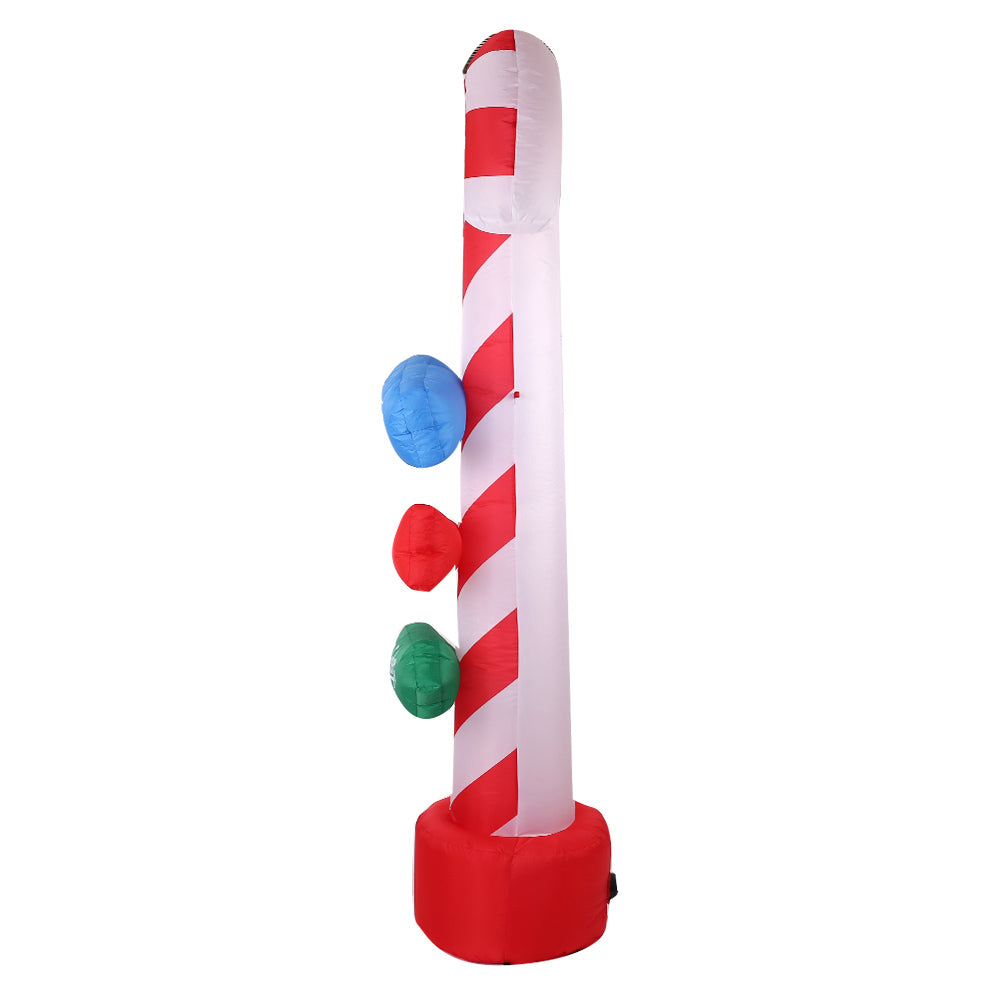 Jingle Jollys Christmas Inflatable Candy Pole 2.4M Illuminated Decorations-2
