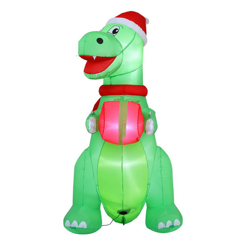 Jingle Jollys Christmas Inflatable Dinosaur 1.8M Height LED Decorations Illuminated-0