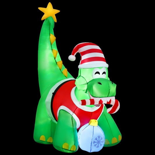 Jingle Jollys Christmas Inflatable Dinosaur 1.86M Height LED Decorations Illuminated-0