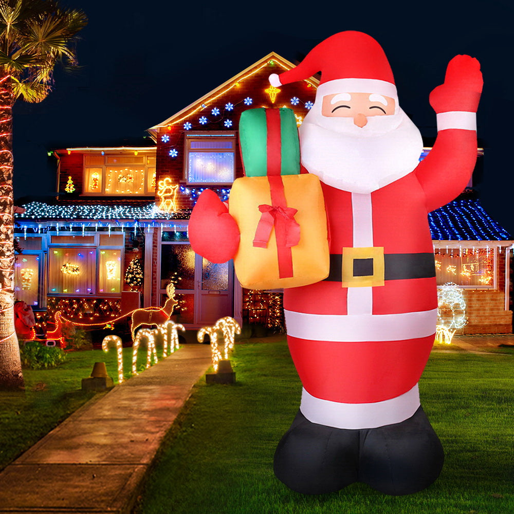 Jingle Jollys Christmas Inflatable Santa 2.4M Illuminated Decorations-7