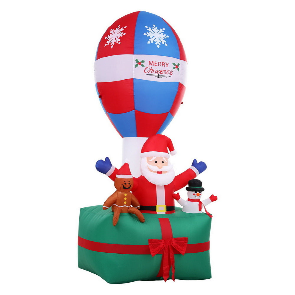 Jingle Jollys Christmas Inflatable Santa in Ballon 2.8M Height LED Decorations Illuminated-0