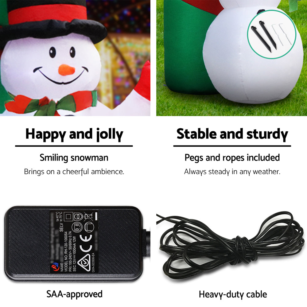 Jingle Jollys Christmas Inflatable Archwary 2.8M Illuminated Decorations-4