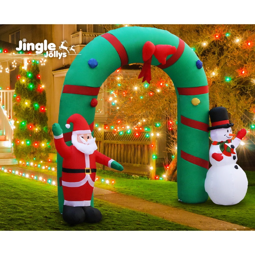 Jingle Jollys Christmas Inflatable Archwary 2.8M Illuminated Decorations-5