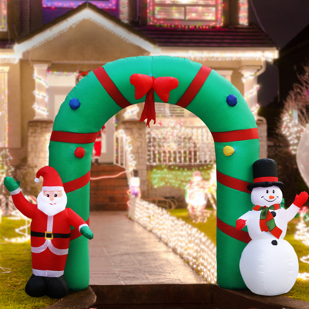 Jingle Jollys Christmas Inflatable Archwary 2.8M Illuminated Decorations-6